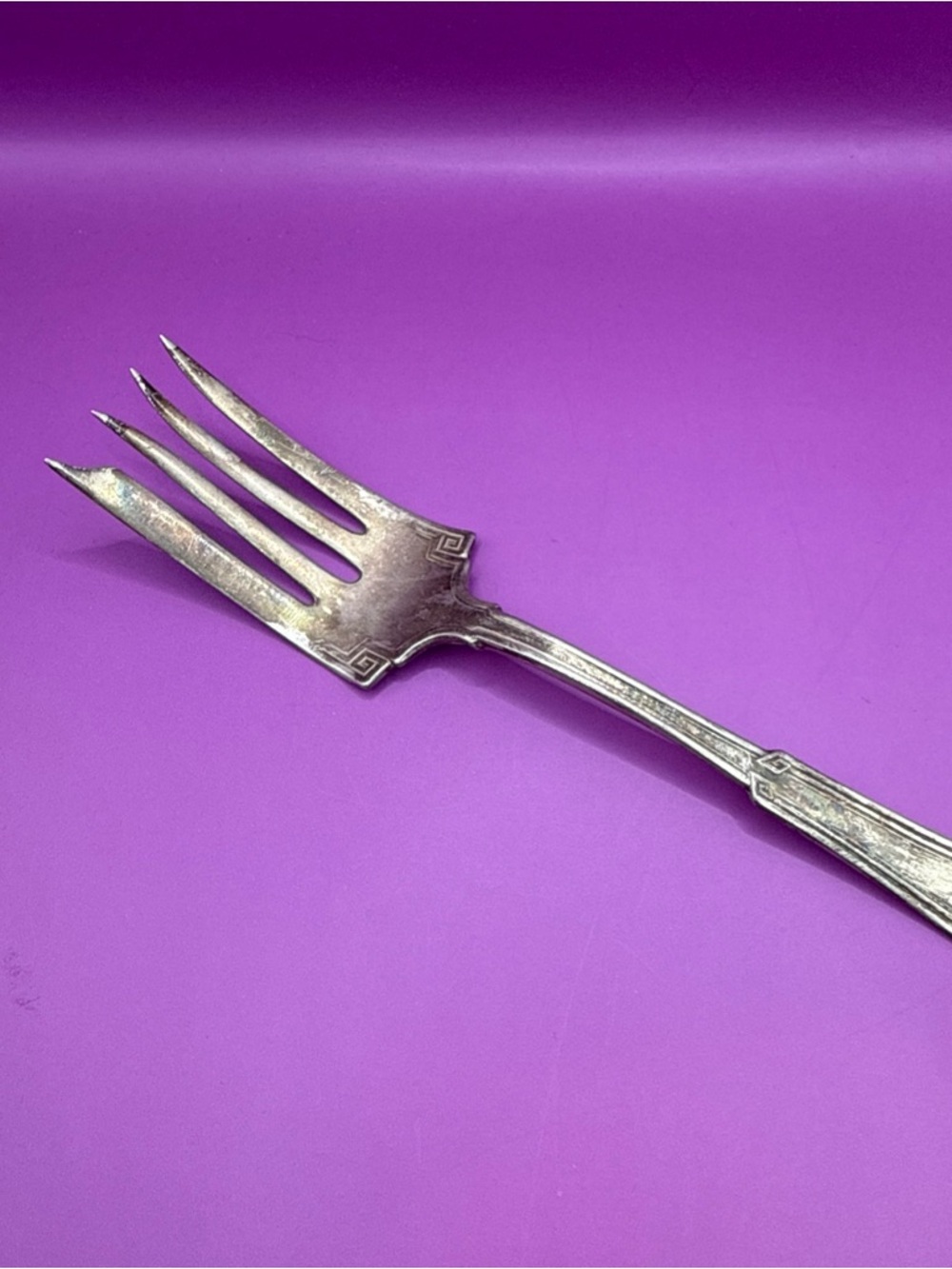 Antique 1881 Rogers A1 Silver-Plate Cold Meat Large Serving Fork 8 1/2”